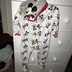 Mickey Mouse footy pajamas w/ bib & onesie